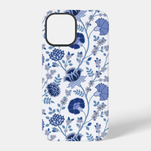 ジャコビーンフローラビッグパターンブルーonホワイト iPhone 12 proケース