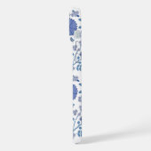 ジャコビーンフローラビッグパターンブルーonホワイト iPhoneケース (左側面)