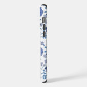 ジャコビーンフローラビッグパターンブルーonホワイト iPhoneケース (左側面)