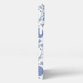 ジャコビーンフローラビッグパターンブルーonホワイト iPhoneケース (右側面)