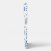 ジャコビーンフローラビッグパターンブルーonホワイト iPhoneケース (左側面)