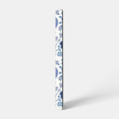 ジャコビーンフローラビッグパターンブルーonホワイト samsung galaxyケース (左側面)