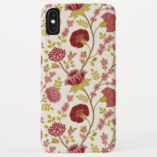 ジャコビーンフローラビッグパターンレッズピンクス金ゴールド iPhone XS MAXケース