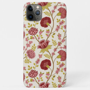 ジャコビーンフローラビッグパターンレッズピンクス金ゴールド iPhone 11 PRO MAXケース