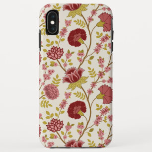 ジャコビーンフローラビッグパターンレッズピンクス金ゴールド iPhone XS MAXケース