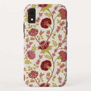 ジャコビーンフローラビッグパターンレッズピンクス金ゴールド iPhone XRケース