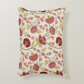 ジャコビーンフローラルパターンレッズピンクス金ゴールド アクセントクッション (正面(垂直))