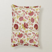 ジャコビーンフローラルパターンレッズピンクス金ゴールド アクセントクッション (裏面(縦))