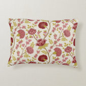 ジャコビーンフローラルパターンレッズピンクス金ゴールド アクセントクッション (裏面)