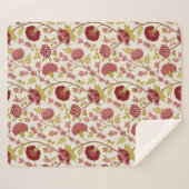 ジャコビーンフローラルパターンレッズピンクス金ゴールド シェルパブランケット (正面(横))