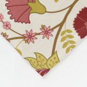 ジャコビーンフローラルパターンレッズピンクス金ゴールド フリースブランケット (角)