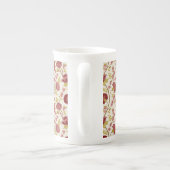 ジャコビーンフローラルパターンレッズピンクス金ゴールド ボーンチャイナマグカップ (裏面)