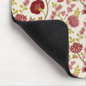 ジャコビーンフローラルパターンレッズピンクス金ゴールド マウスパッド (コーナー)