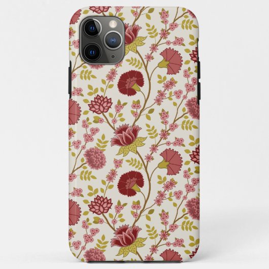 ジャコビーンフローラルパターンレッズピンクス金ゴールド Case-Mate iPhoneケース (裏面)