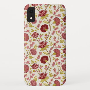 ジャコビーンフローラルパターンレッズピンクス金ゴールド iPhone XRケース