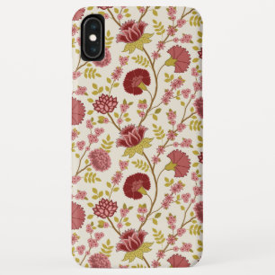 ジャコビーンフローラルパターンレッズピンクス金ゴールド iPhone XS MAXケース