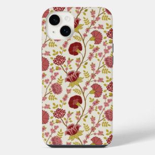 ジャコビーンフローラルパターンレッズピンクス金ゴールド iPhone 14 PLUSケース