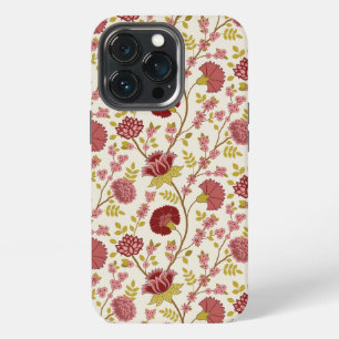 ジャコビーンフローラルパターンレッズピンクス金ゴールド iPhone 13 PROケース