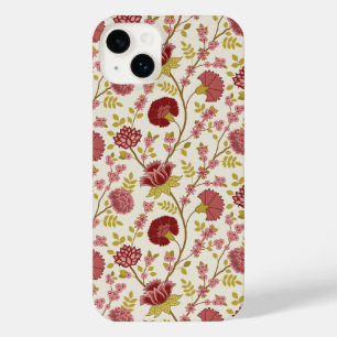 ジャコビーンフローラルパターンレッズピンクス金ゴールド iPhone 14 PLUSケース