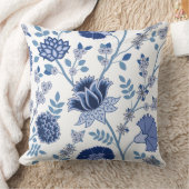 ジャコビーンフローラ2ウェイパターンブルー クッション (ブランケット)