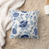 ジャコビーンフローラ2ウェイパターンブルー クッション (ブランケット)