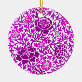 ジャコビーンフローラ、アメジスト紫および薄紫 セラミックオーナメント (正面)