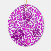 ジャコビーンフローラ、アメジスト紫および薄紫 セラミックオーナメント (左)