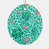 ジャコビーンフローラ、ターコイズ、アクア、サンゴ セラミックオーナメント (左)