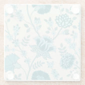 ジャコビーンフローラLgパターンティール(緑がかった色)オンクリーム ガラスコースター (裏面)