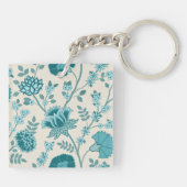 ジャコビーンフローラLgパターンティール(緑がかった色)オンクリーム キーホルダー (裏面)