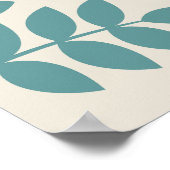 ジャコビーンフローラLgパターンティール(緑がかった色)オンクリーム ポスター (角)