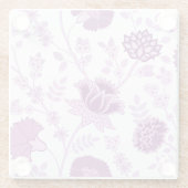 ジャコビーンフローラLgパターンピンクオンホワイト ガラスコースター (裏面)