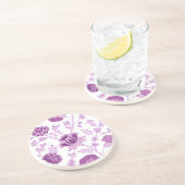 ジャコビーンフローラLgパターンピンクオンホワイト コースター (側面)