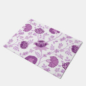 ジャコビーンフローラLgパターンピンクオンホワイト ドアマット (アングル)