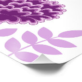 ジャコビーンフローラLgパターンピンクオンホワイト ポスター (コーナー)