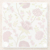 ジャコビーンフローラLgパターンレッズピンクス金ゴールドクリーム ガラスコースター (裏面)