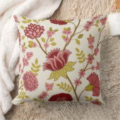 ジャコビーンフローラLgパターンレッズピンクス金ゴールドクリーム クッション (ブランケット)