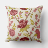 ジャコビーンフローラLgパターンレッズピンクス金ゴールドクリーム クッション (正面)