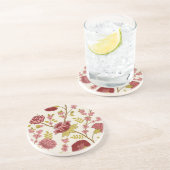 ジャコビーンフローラLgパターンレッズピンクス金ゴールドクリーム コースター (側面)