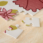 ジャコビーンフローラLgパターンレッズピンクス金ゴールドクリーム ジグソーパズル (側面)