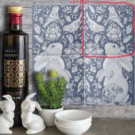 ジャコビーンラビットバーズデニムブルーホワイトトップR タイル