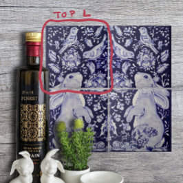 ジャコビーンラビットバーズフラワーブルーホワイトトップL タイル