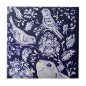 ジャコビーンラビットバーズフラワーブルーホワイトトップR タイル (正面)