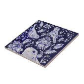 ジャコビーンラビットバーズフラワーブルーホワイトトップR タイル (側面)