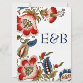 ジャコビーンレッド&ブルー招待状 招待状 (裏面)