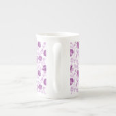 ジャコビーン花柄ピンクオンホワイト ボーンチャイナマグカップ (裏面)