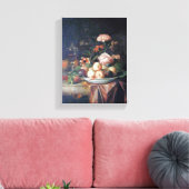 ジャコブ・ボガニー桃とプラムの木の葉の皿 キャンバスプリント (インサイチュ (リビング))