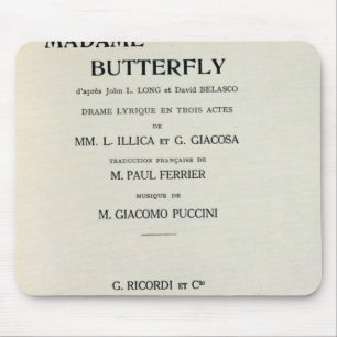 ジャコモ著夫人のためのButterfly Playbill マウスパッド