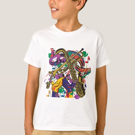 ジャジーなマルディ・グラ Tシャツ (正面)