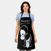ジャジーな美容師のシルエットコレクション エプロン (着用した状態)